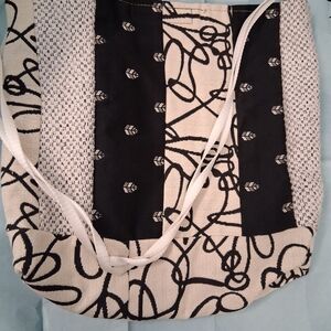 Black and White Patterned Hobo Bag